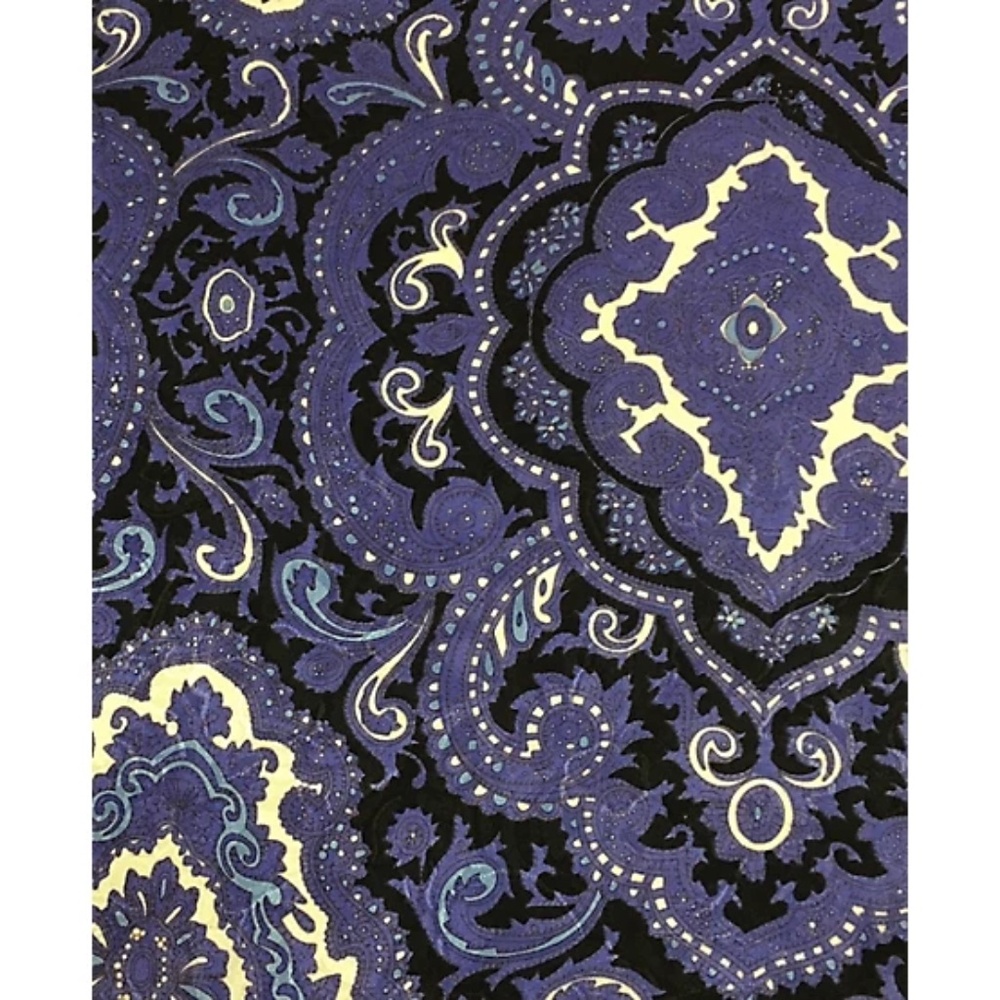 Wyoming Traders Wild Rag Purple Black Paisley 100% Silk Western Scarf 34.5"